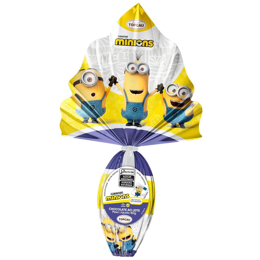 Ovo de Pascoa Minions com Tatuagem 80g - TopCau-2-